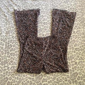 Cheetah print flared pants